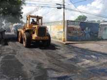 Las calles Miranda cruce con Páez están siendo acondicionadas por el Plan de Asfaltado.