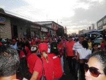 Los trabajadores mostraron apoyo al candidato de la Patria Hugo Chávez