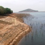 La gráfica muestra como ha bajado el nivel de agua el lago de Guri, en el sector Chiripón.