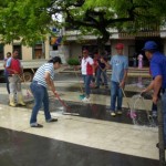 Se realizaron trabajos de limpiezas en la Plaza Bolívar.