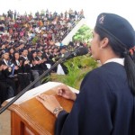 Licenciada Jennifer Mariani coordinadora de la Universidad Bolivariana de Venezuela dio palabras de saludación a los graduandos