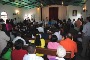 Feligreses asistieron el día de ayer a la misa de San Lorenzo